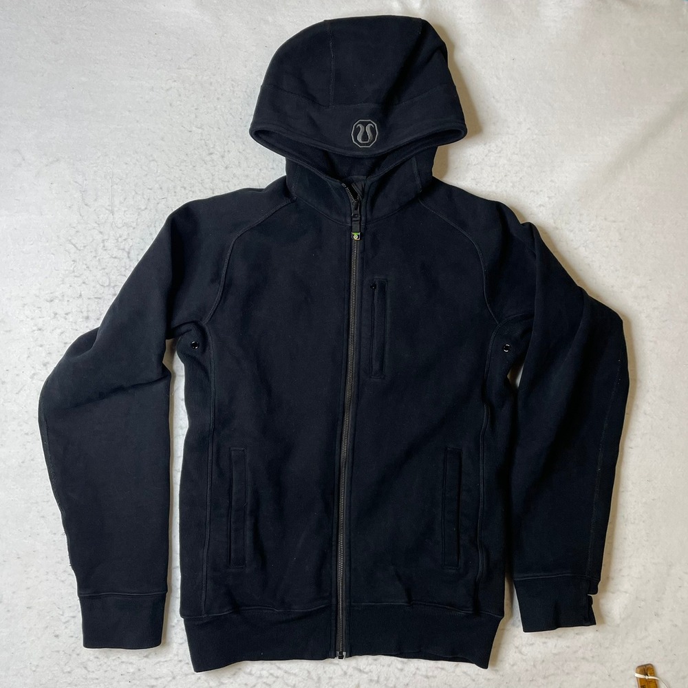 Lululemon Scuba Hoodie Men Size S Black Full Zip Athletic Fleece Jacket Pocket